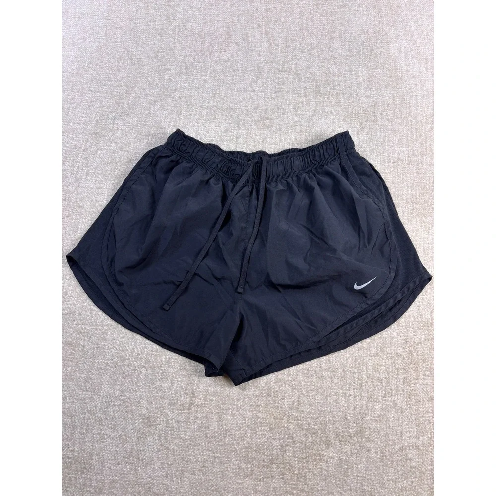 Nike Dri-FIT Womens Black Running Shorts Size Large Mesh Panels Athletic